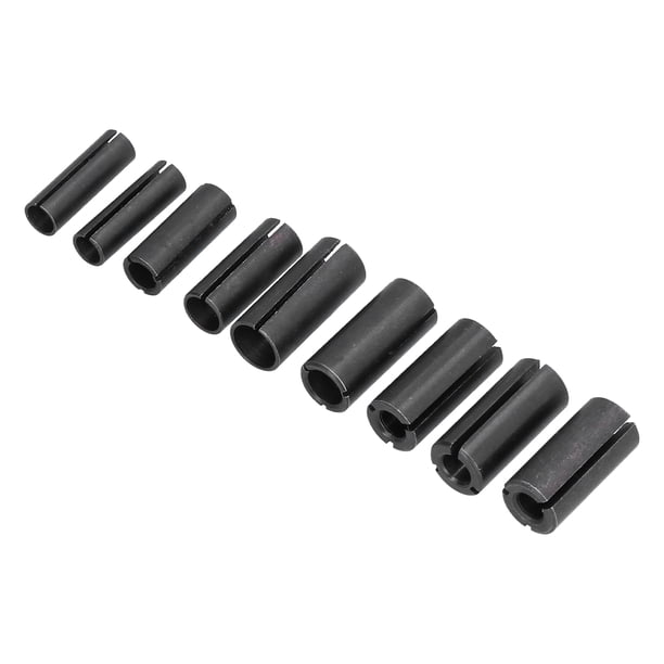 Adaptador De Pinza De Enrutador, Convertidor De Brocas CNC De 9 Piezas Sujeción Firme Alta Precisión Negro Múltiples Tamaños Acero Al Carbono Para Conversión