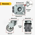 thumbnail image 2 of HOLKIE 2 inch Swivel Caster Wheels Set of 4 - Heavy Duty Casters for Furniture - No Noise TPR Wheels - Total Capacity 880 lbs, 2 of 9