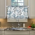 thumbnail image 5 of Coolnut Leaves Pattern Kitchen Curtains 2 Panels, UV Protected Tier Curtains Half Window Curtains Kitchen Tiers for Guest Room Bathroom Sink Laundry Room Basement,24 x 27 Inch, 5 of 6