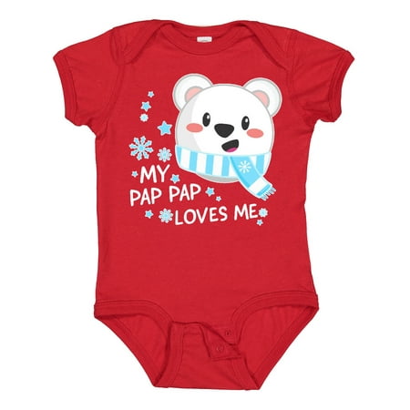 

Inktastic My Pap Pap Loves Me- Polar Bear Gift Baby Boy or Baby Girl Bodysuit
