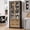 Black Brown, variant on 71" Tall Kitchen Pantry Cabinet - Modern Display Storage Cabinet with 2 Large Drawers, Glass Doors, and Adjustable Shelves, Farmhouse Kitchen Cupboard for Dining Room, Bathroom, Living Room, Natural