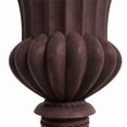thumbnail image 4 of LeisureMod Lotus Fiberstone and Clay Urn Planter, Mid-Century Modern Indoor Outdoor Decorative Planter Pot with Drainage Holes for Home and Patio (Brown), 4 of 9