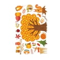 thumbnail image 1 of Pegatina de pavo de acción de gracias Calabaza Hoja de arce Fruta Pegatina estática Vhermosa CPB-US-PSF243-3, 1 of 5