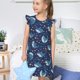 thumbnail image 4 of Fotbe Cartoon Sharks2 Vestido de Dormir para Niñas de 3 a 10 Años, Mangas Cortas, Estilo Princesa, Pijama Camisón con Mangas Voladas-X-Large, 4 of 6
