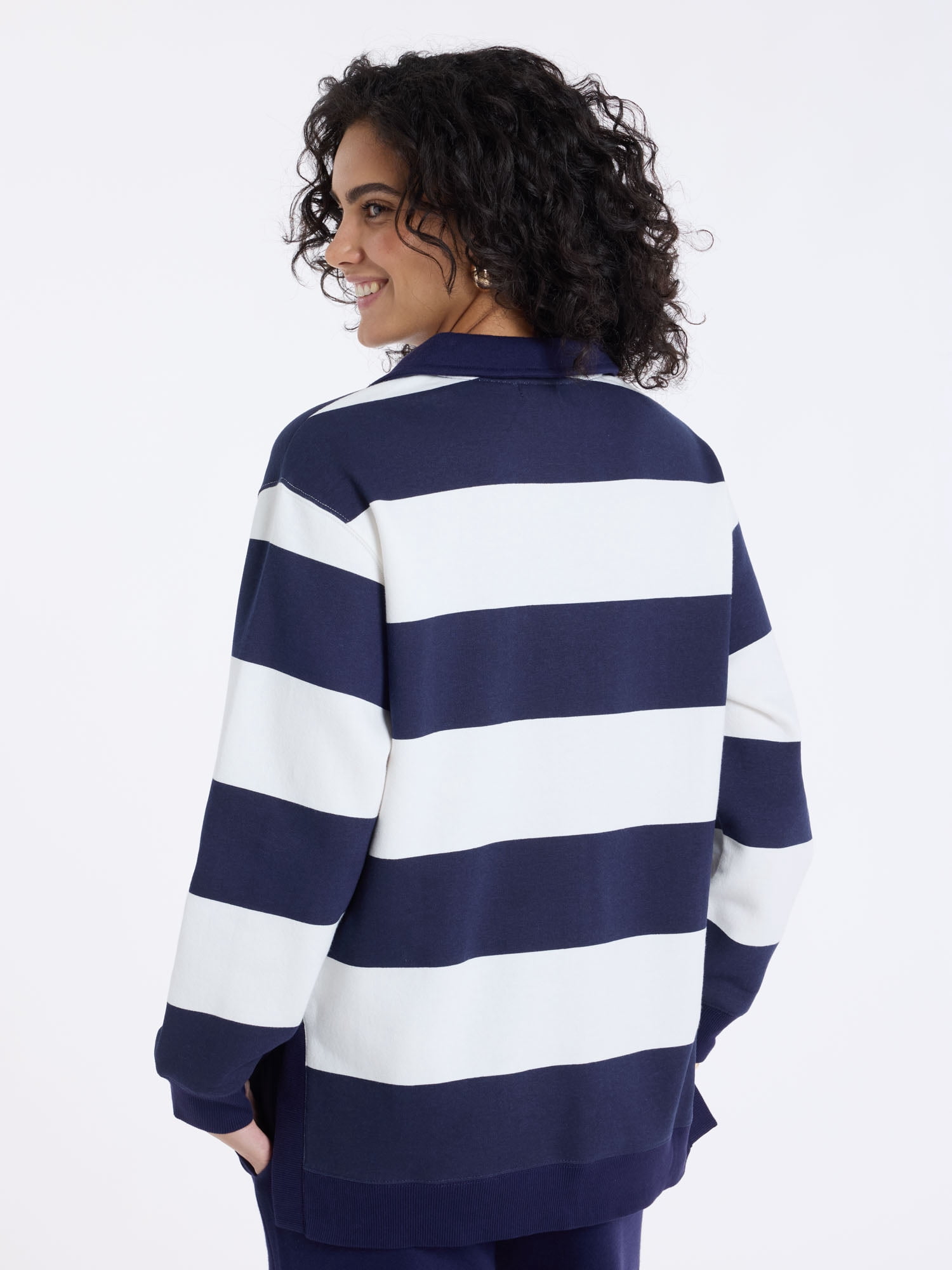 U.S. Polo Assn. Women's Fleece Rugby Henley Popover, Sizes XS-XL