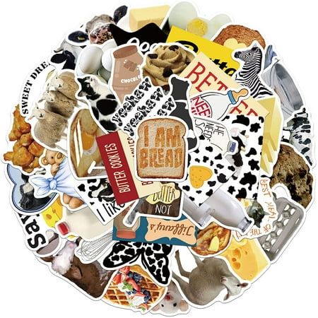 Farm Stickers 50 Pcs, Cows | Cheese | Bread Vinyl Stickers, Waterproof ...