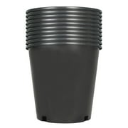 Garden Plastic Planter Nursery Pots - 10 Pcs 2 Gallon Round Black Nursery Pots for Indoor and Outdoor Plants with Drainage Hole