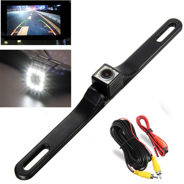 12 LED CMOS Waterproof Night Vision License Plate Mount Car Rear View