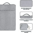 thumbnail image 5 of RAINYEAR 16 Inch Laptop Sleeve Case Specially Compatible with 2022 2021 16" MacBook Pro A2141 A2485 M1,Handbag with Handle Strap Front Pocket Briefcase Polyester Waterproof Carrying Bag, Gray, 5 of 7