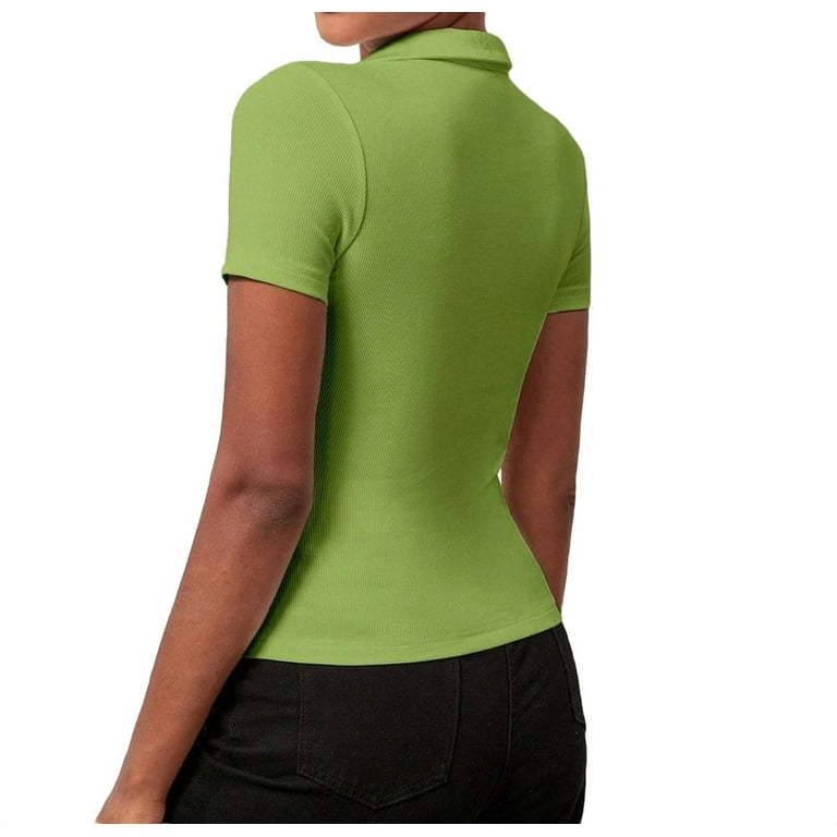 Casual Solid Short Sleeve Lime Green Women T Shirts Women s Walmart