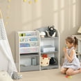 thumbnail image 2 of Qaba Étagère Organisatrice de Rangement pour Jouets pour Enfants, Bibliothèque pour Enfants pour Chambre, Gris, 2 of 10
