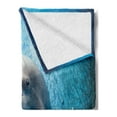 thumbnail image 2 of Sea Animals Soft Flannel Fleece Throw Blanket, Bottlenose Dolphin in the Ocean Fish Sunlight in Marine Natural Underwater, Cozy Plush for Indoor and Outdoor Use, 50" x 60", Blue Grey, by Ambesonne, 2 of 5