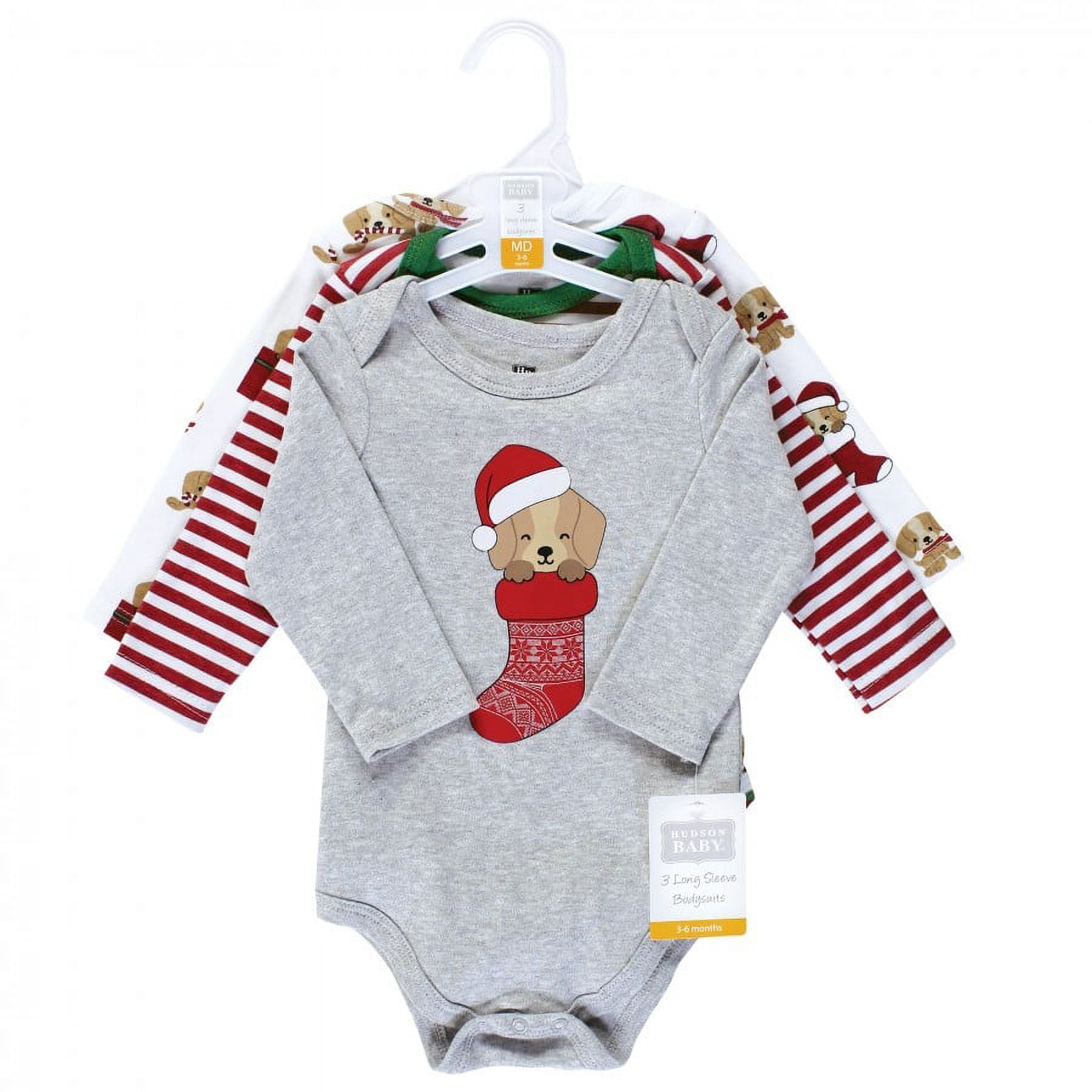 Hudson Baby Cotton Long-Sleeve Bodysuits, 3- Pack, Newborn- 24 Months