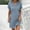Blue, variant on Wedding Dress Short Sleeve Women Casual Solid-neck Short Sleeve Dress Pocket Split Hem Strap Dress Green L