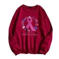 thumbnail image 2 of Fartey Womens Oversize Breast Cancer Awareness Sweatshirts Dressy Casual Crewneck Long Sleeve Drop Shoulder Pullover Tops Breast Cancer Survivor Gifts, 2 of 4