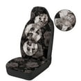 thumbnail image 6 of Binienty Skull and Rose Car Seat Covers Full Set Winter Warm Fluffy Automotive Seat Cover Protector 2 Piece Soft Plush Fuzzy Car Interior Set Halloween Decor, 6 of 8