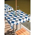 thumbnail image 2 of Outdoor Tablecloth with Umbrella Hole for Patio/Picnic/Party/Camping, Blue Grey Plaid Waterproof Table Cloth Square Cover Washable, Modern Geometric Minimalist Checkered (54"x 54"), 2 of 8
