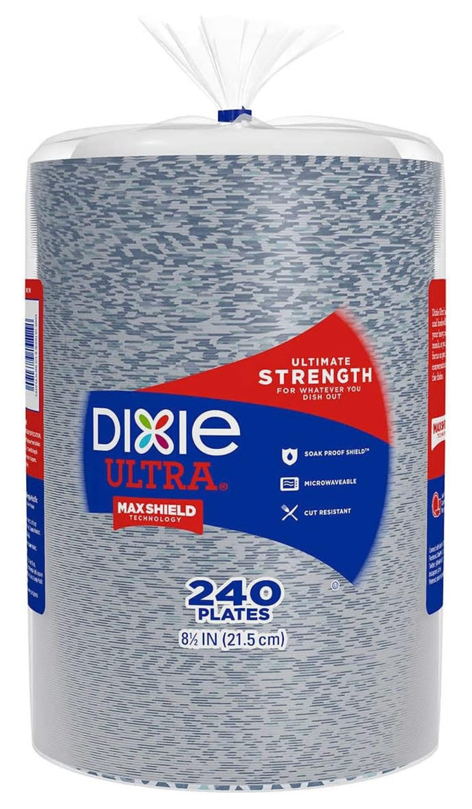 Ultra Disposable Paper Plates, 8 ½ inch, Lunch or Light Dinner Size Printed Disposable Plates, 240-count