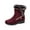 Red, variant on jsaierl Women's Solid Color Warmth Platform Side Chain Suede And Snow Boots Shoes