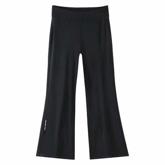 CONZONE Flared Pants for Little Girls High Waist Girls Bootcut Pants Solid Color Trendy Fall Back To School Trousers with Pockets Size 5-6 Years