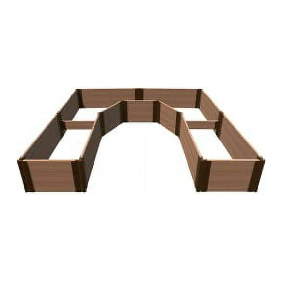 CLASSIC SIENNA 'WALK-IN HALF-HEXAGON PATH' - 8' X 8' X 16.5" RAISED GARDEN BED - 1" PROFILE