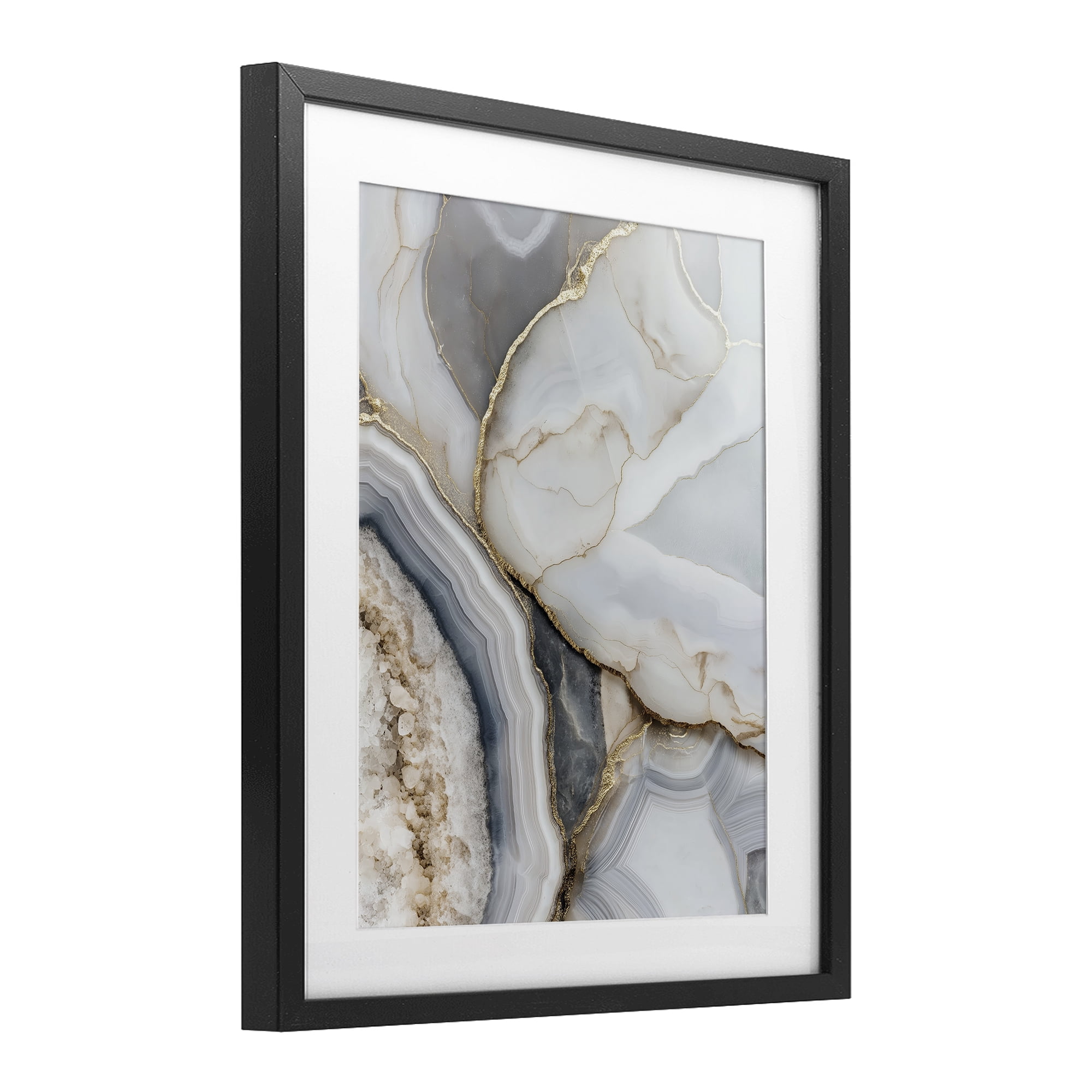 Stupell Industries Mineral Elegance Granite Black Framed Print Under Glass, design by Svetlana Aleynikova
