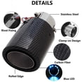 thumbnail image 2 of Top10 Racing Blue Flame Led Exhaust Muffler Tip Carbon Fiber Racing Automobile Car Tail Pipe Light 2.5 Inch Inlet 4 Inch Outlet - Straight Style, 2 of 6