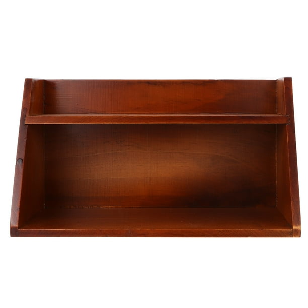 1 soporte de almacenamiento multifuncional para escritorio, soporte para maquillaje (madera).