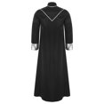 thumbnail image 4 of TiaoBug Men's Priest Robe Metallic Shiny Clergy Dress Pastor Preachers Cassock Worship Gown Church Outfit Black S, 4 of 7