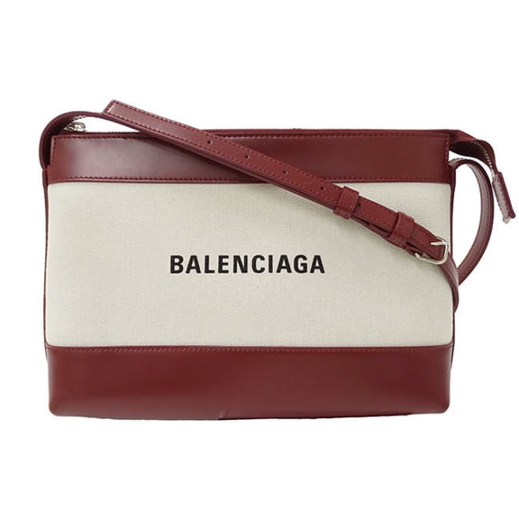 Pre-Owned BALENCIAGA Women's Shoulder Bag Leather Canvas Bordeaux Beige 639497... (Good)