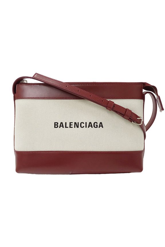 Pre-Owned BALENCIAGA Women's Shoulder Bag Leather Canvas Bordeaux Beige 639497... (Good)