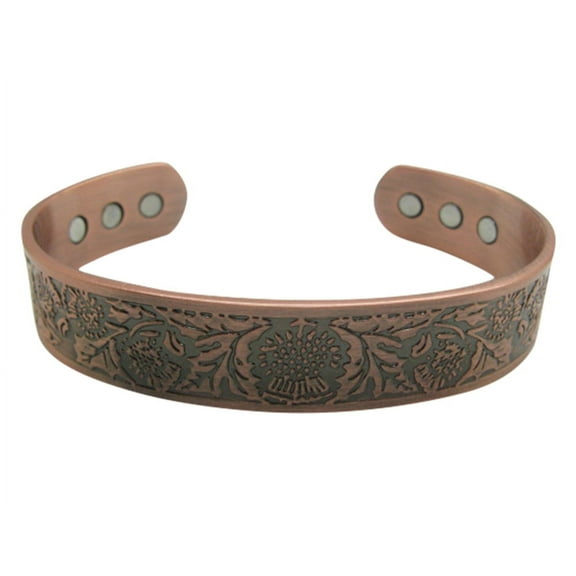 Men's 8 Inch Solid Copper Magnetic Cuff Bracelet CBM309- 5/8 of an inch wide.