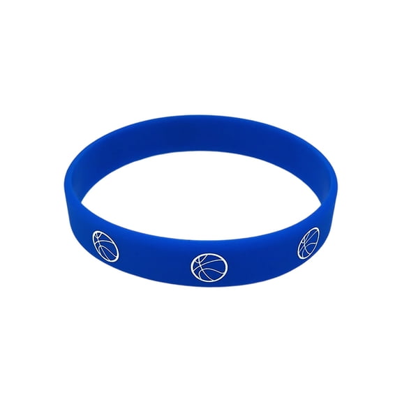 Basketball Silicone Wristbands, Sports Rubber Bracelets with Basketball Logo Print, Stretch Waterproof Sport Wrist Bands for Fans Game Training Party Decor Gift