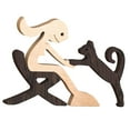 thumbnail image 1 of Estatua humana de perro de madera tallada a mano Estatua familiar de perro de madera Adornos tallados en madera estilo A, 1 of 9