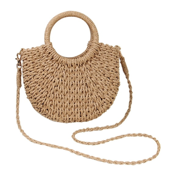 OUNONA  Trendy Beach Bag Shoulder Women Straw Shopping Miss