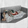 thumbnail image 6 of Auto Mechanic Soft Flannel Fleece Throw Blanket, Retro Service Premium Club Lettering with Old Car, Cozy Plush for Indoor and Outdoor Use, 60" x 80", Vermilion Champagne, by Ambesonne, 6 of 6
