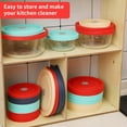 thumbnail image 5 of Silicone Storage Cover Lids Replacement for Pyrex 7201-PC 4 Cup Glass Bowls, 4 Pack Red, 5 of 9