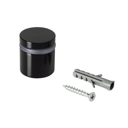 

Sign Standoff 1 Diameter x 3/4 Barrel Length Black Aluminum Eco Series Easy Fasten Standoff Pack of 4 by Outwater