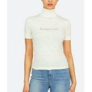 Bebe MARSHMALLOW Women's Pearl Logo Sweater, US Medium