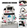 thumbnail image 3 of FORMRS Mini Backpack Purse for Women Travel Daypack Casual Shoulder Bag, Green Retro Triangles, 3 of 7