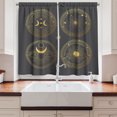 thumbnail image 2 of Ambesonne Sun and Moon Kitchen Curtains, Classic Astronomical, 55"x45", Grey and Mustard, 2 of 3