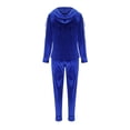 thumbnail image 3 of EGNMCR Sweatsuits for Women Fashion Velvet Solid Color Long Sleeve Crew Neck With Pant Casual Home Set Two Piece Set Spring Summer Sale, 3 of 7