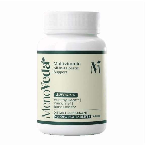 Menoveda Multivitamin for Women & Men – 60 Tablets | All-in-1 Holistic Daily Vitamin Supplement for Heart Health, Immunity & Bone Support