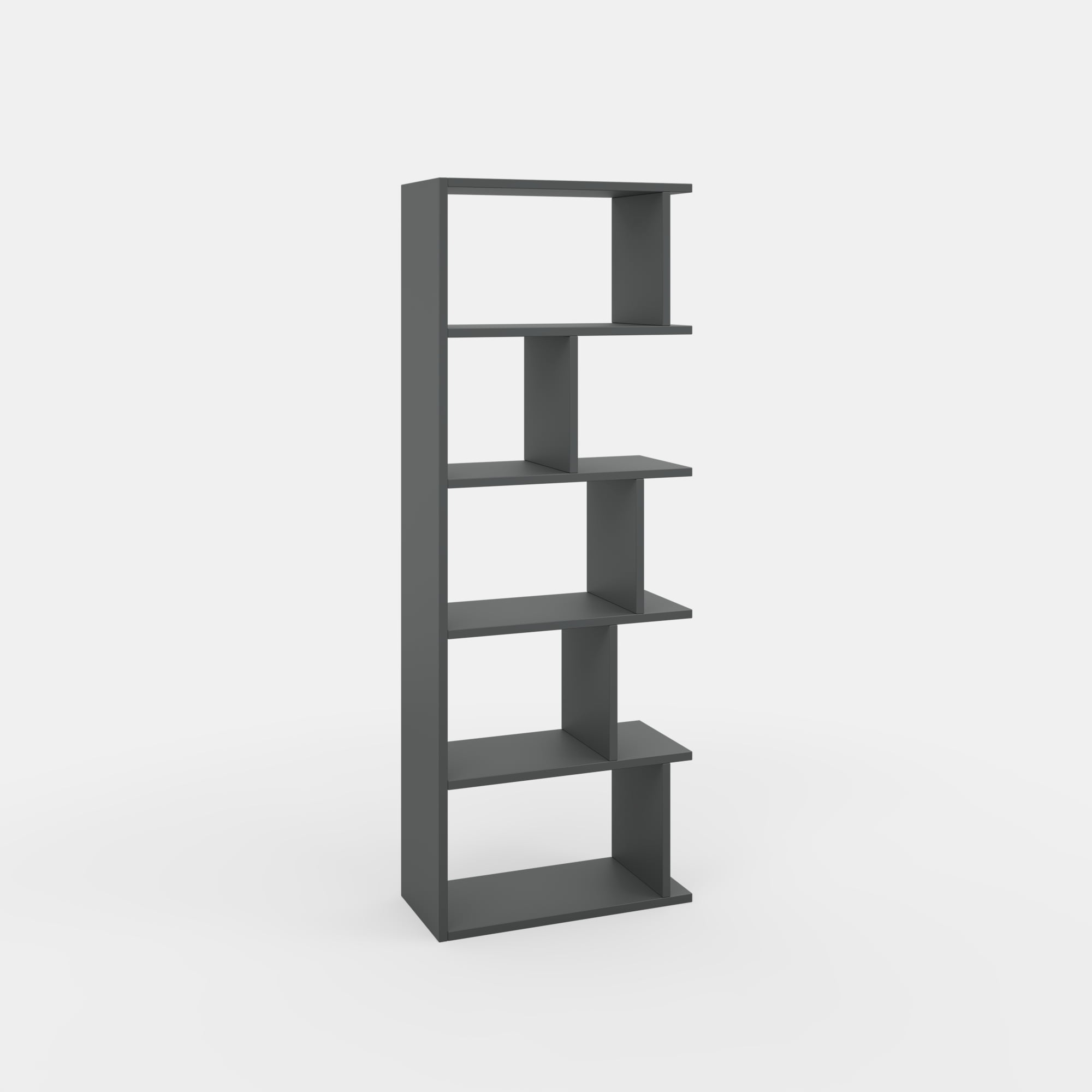 Ada Home Decor Bayside Multiple Tier Open Shelf Modern Bookcase, Anthracite