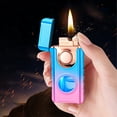 thumbnail image 3 of WNFJR LED Blue Light Flame Lighter - Windproof Butane Gas Torch with Visible Tank; Comes in a Gift Box, an Ideal Gift for Men, 3 of 4