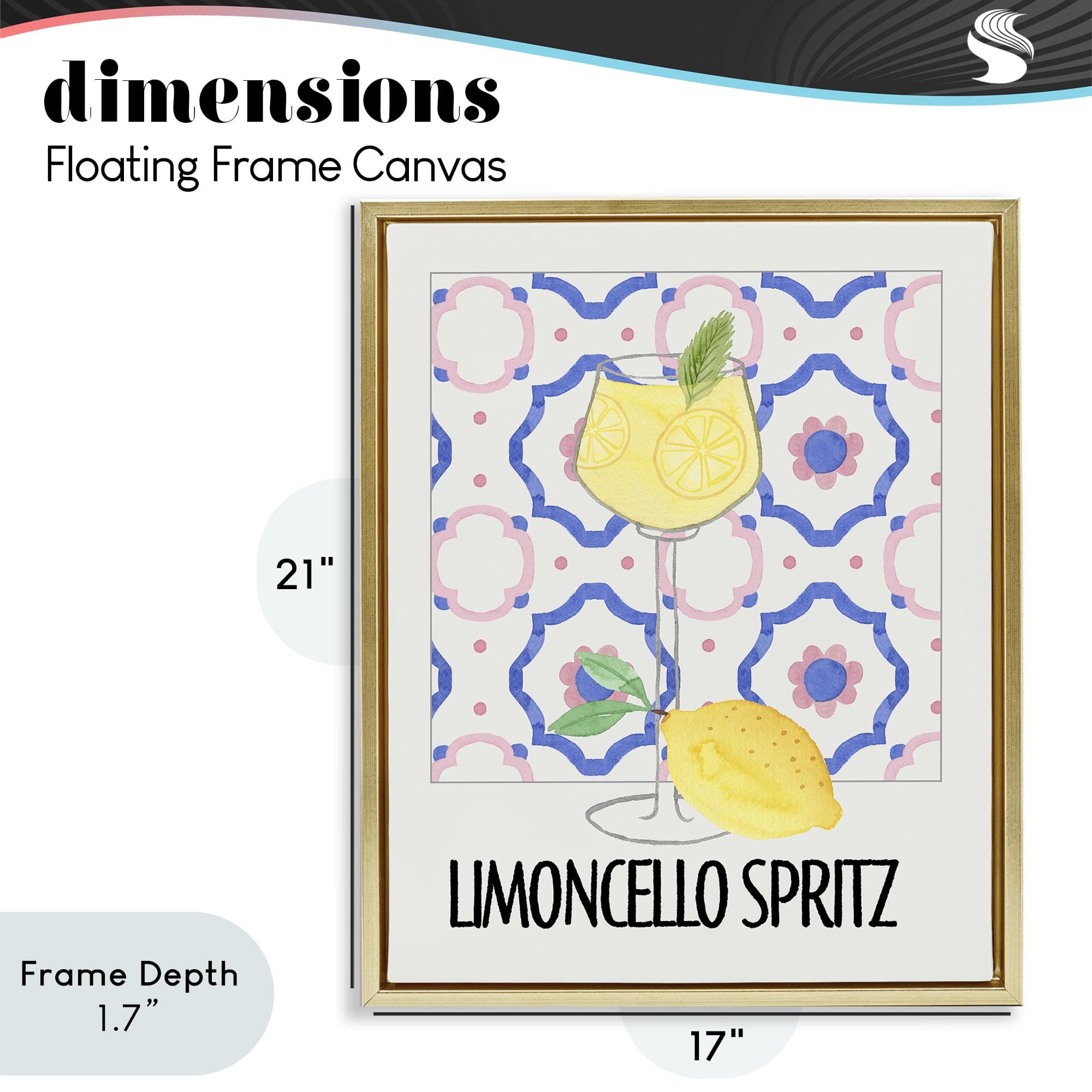 Stupell Industries Italy Spritz on My Mind Gold Framed Floater Canvas Wall Art, design by Nina Jacobs