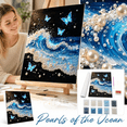 thumbnail image 2 of DIY Beach Pearl Diamond Painting Kit, 12x16 Inch Sparkling Full Drill Ocean Wave Craft Kit, Stress Relief DIY Artwork, Ideal Wall Ornament & Unique Present, 2 of 8