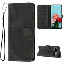 Feishell for Motorola Moto G 5G (2024) Flip Wallet Phone Case,Durable PU Leather Flip Kickstand Shockproof TPU Inner Shell Magnetic Clasp Folio Card Pocket Phone Case with Wrist Strap, Black
