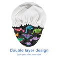 thumbnail image 4 of Shower Caps,Black Colorful Dinosaur Pattern Waterproof Shower Cap for Women 4 Pieces,Double Reusable Hair Cover for Shower PEVA Elastic Stretch Hem, 4 of 7