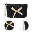 thumbnail image 4 of Unique Bargains 1 Pc Butterfly Pendant Lace Bow Makeup Bag Black Polyester, 4 of 6